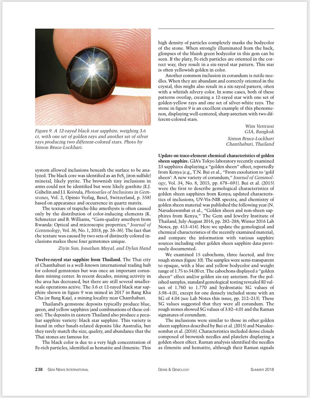 GIA Article Gold Star Sapphire