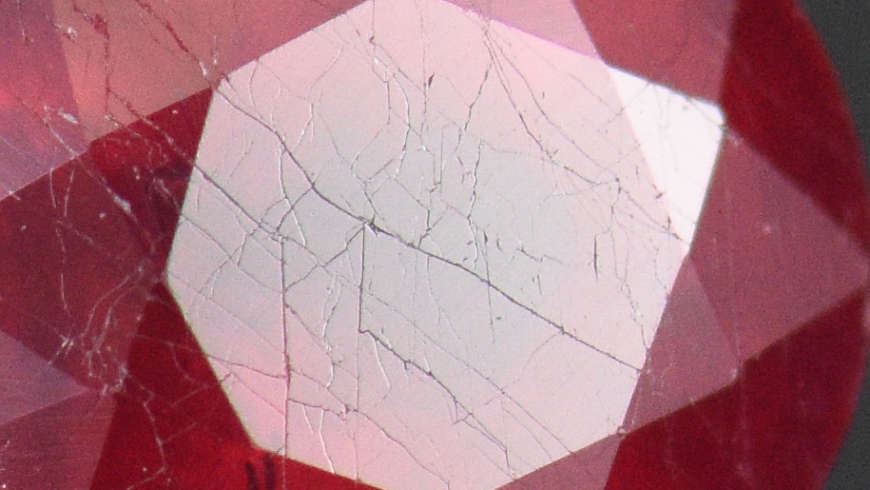 Spider Webs in Glass Filled “Ruby”