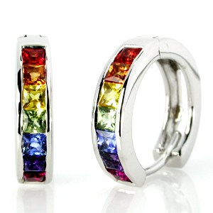 Rainbow Sapphire Earrings
