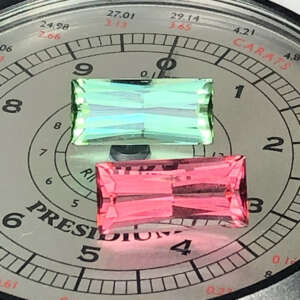 9.27CT Hot Pink & Mint Green Tourmaline Pair