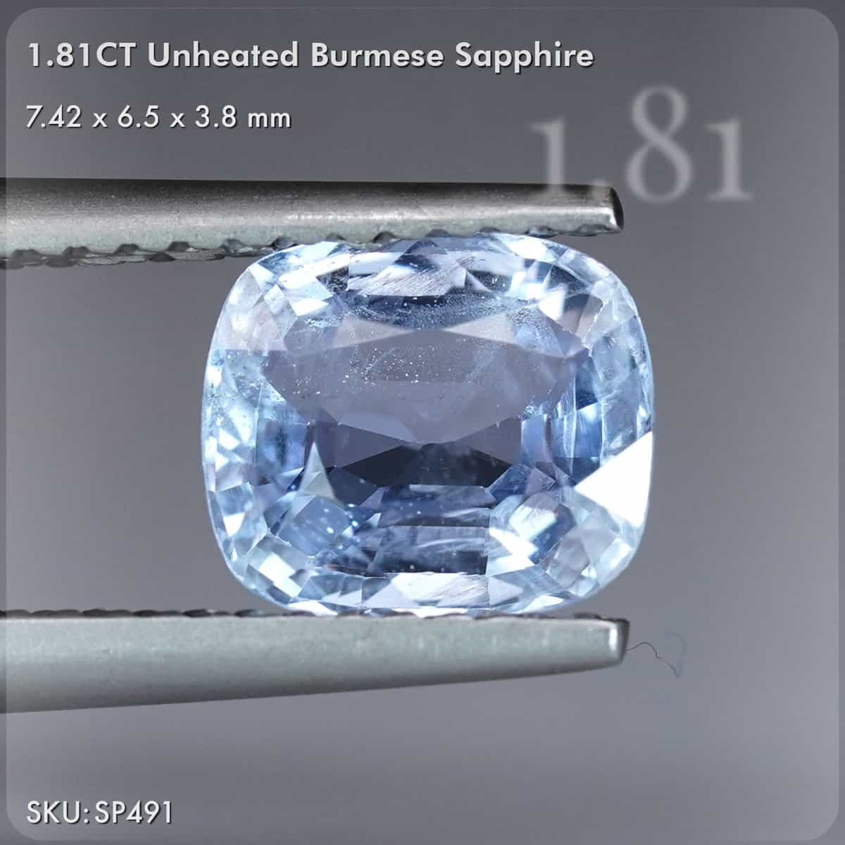 1.81CT Unheated Burmese Sapphire
