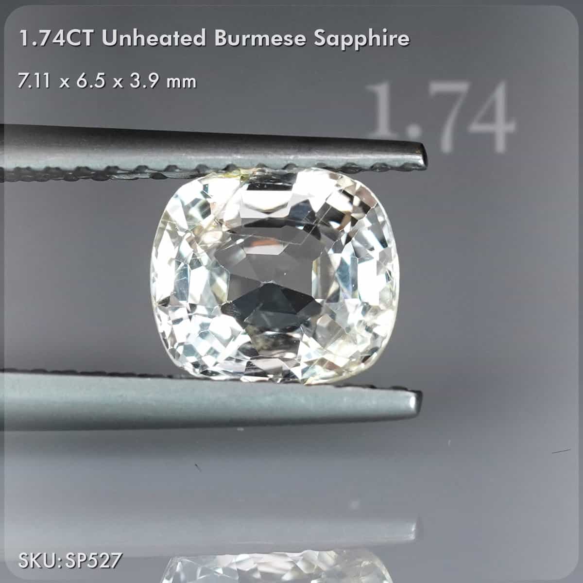 1.74CT Unheated Burmese Sapphire