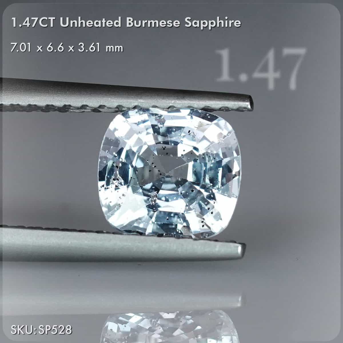 1.47CT Unheated Burmese Sapphire