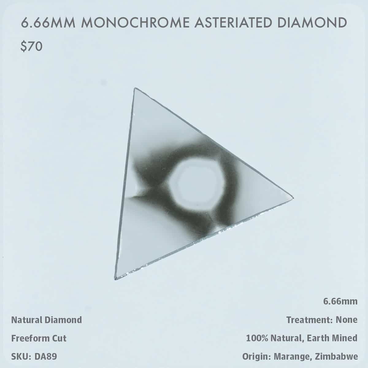 6.66mm Monochrome Asteriated Diamond