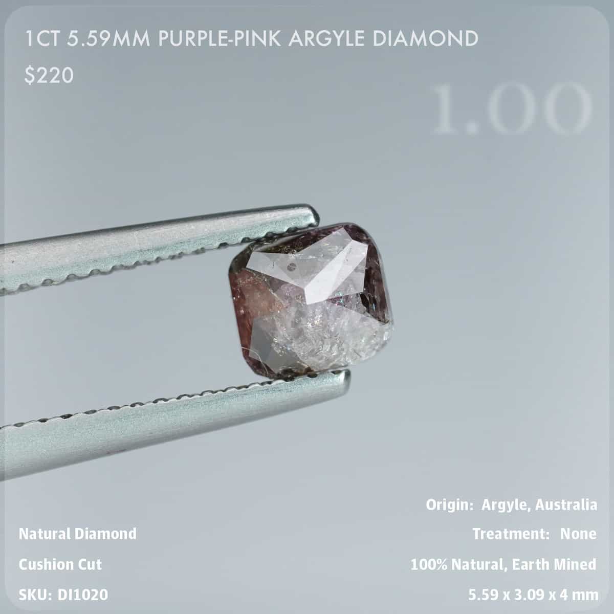 1CT 5.59mm Purple-Pink Argyle Diamond