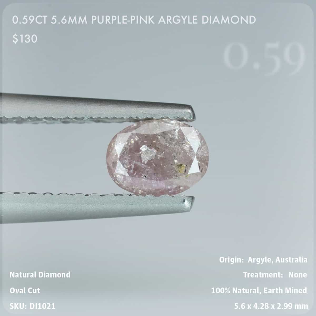 0.59CT 5.6mm Purple-Pink Argyle Diamond