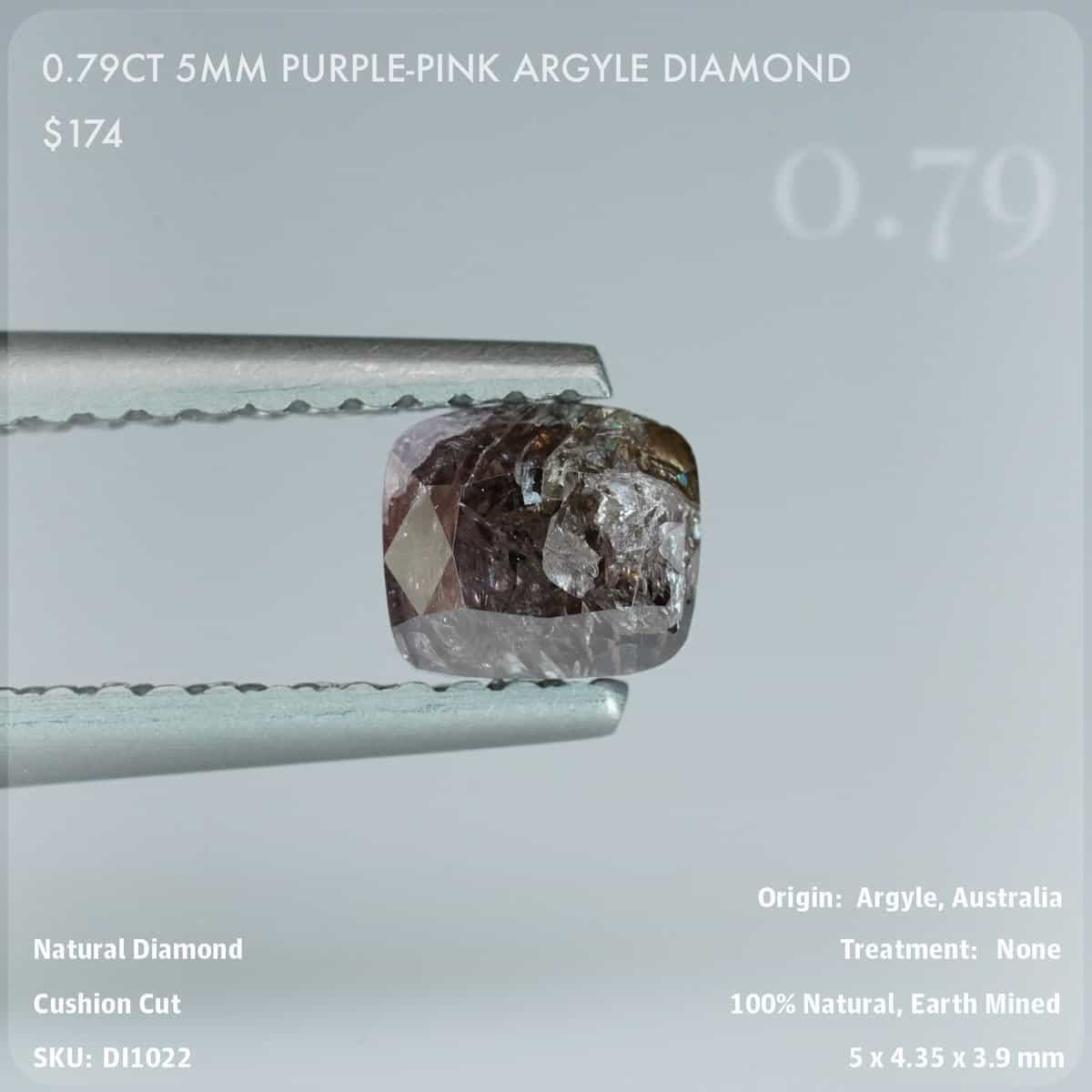 0.79CT 5mm Purple-Pink Argyle Diamond