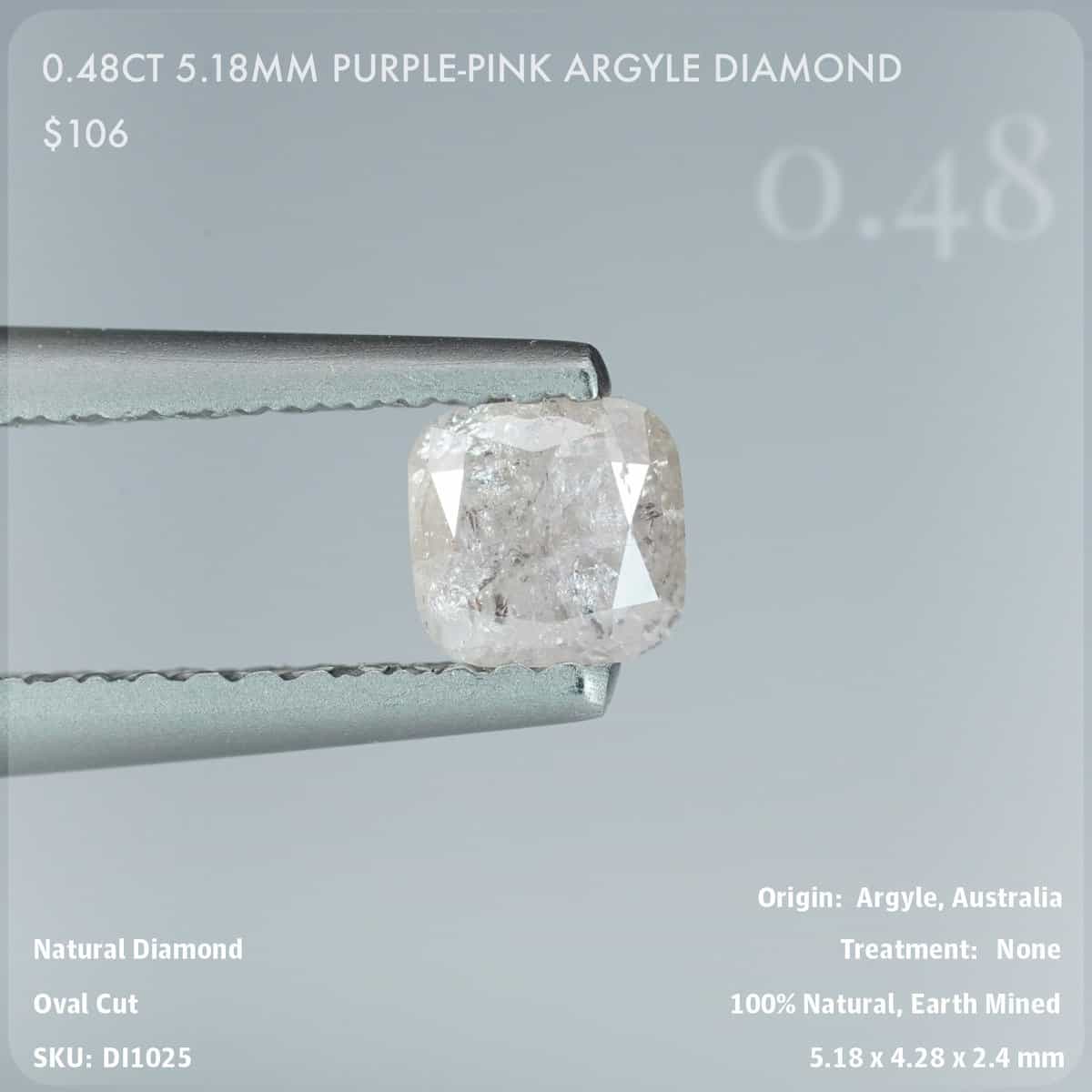 0.48CT 5.18mm Purple-Pink Argyle Diamond