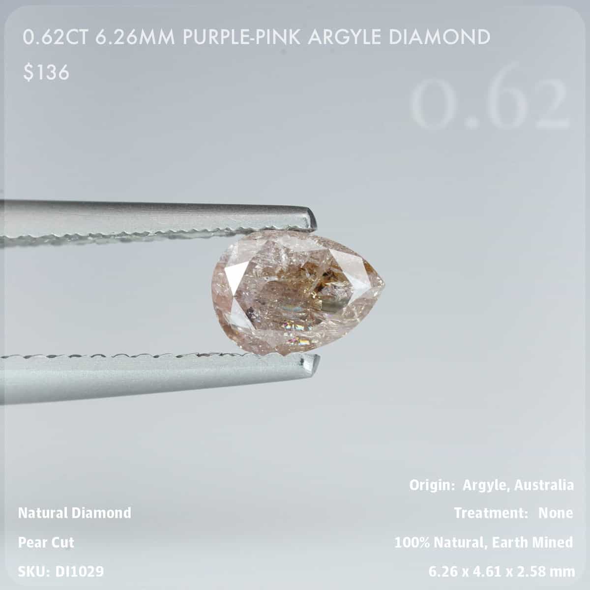 0.62CT 6.26mm Purple-Pink Argyle Diamond
