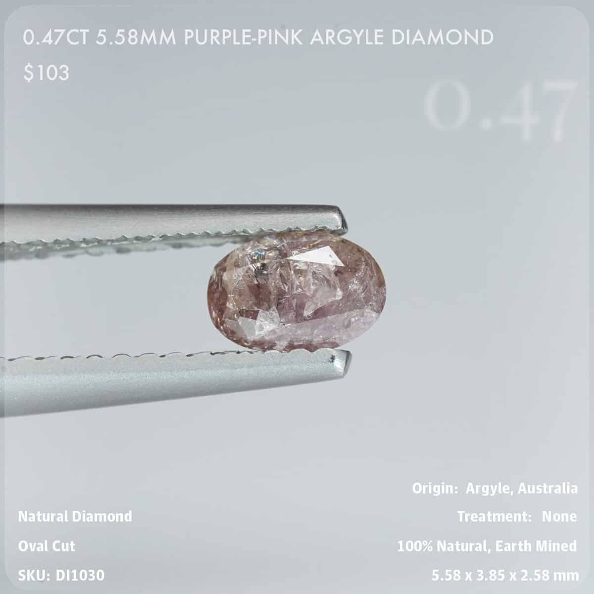 0.47CT 5.58mm Purple-Pink Argyle Diamond