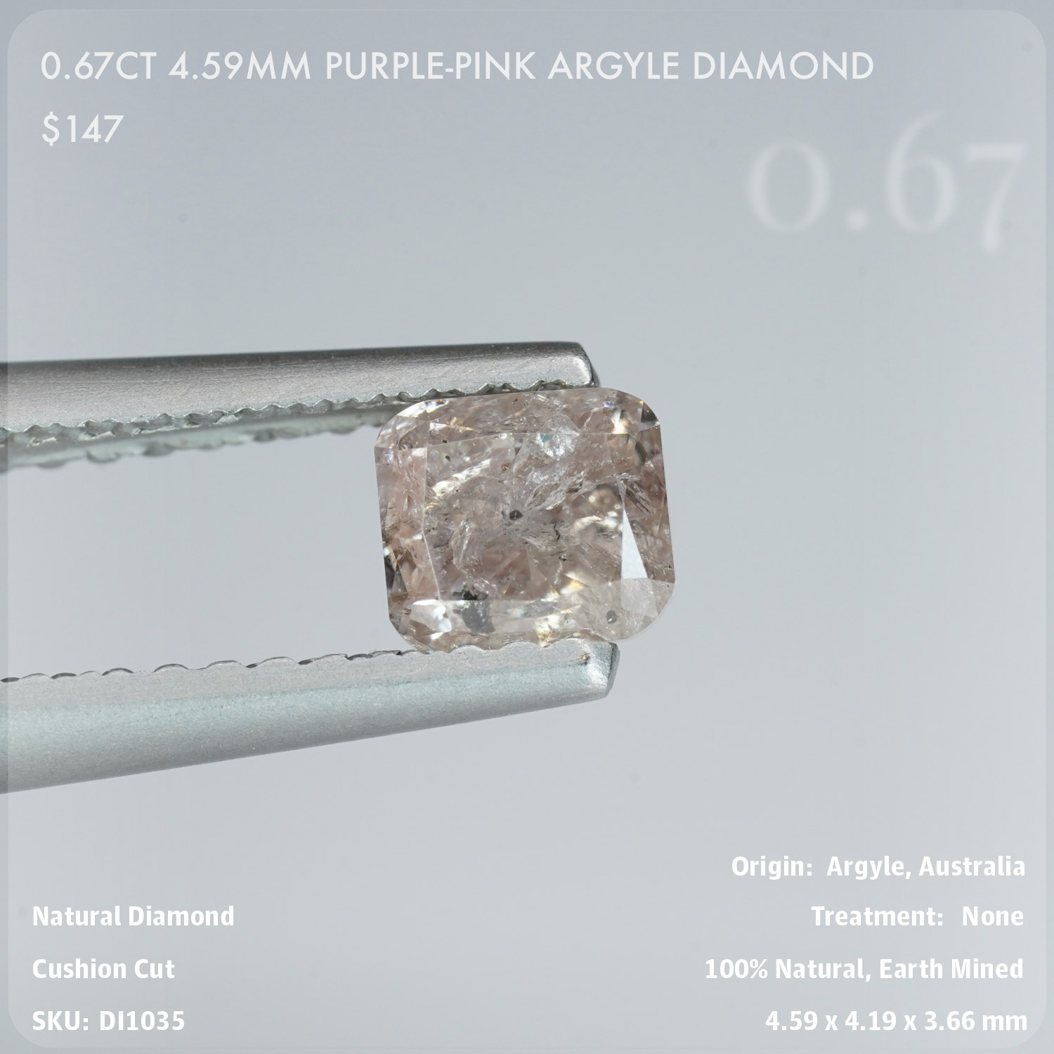 0.67CT 4.59mm Purple-Pink Argyle Diamond