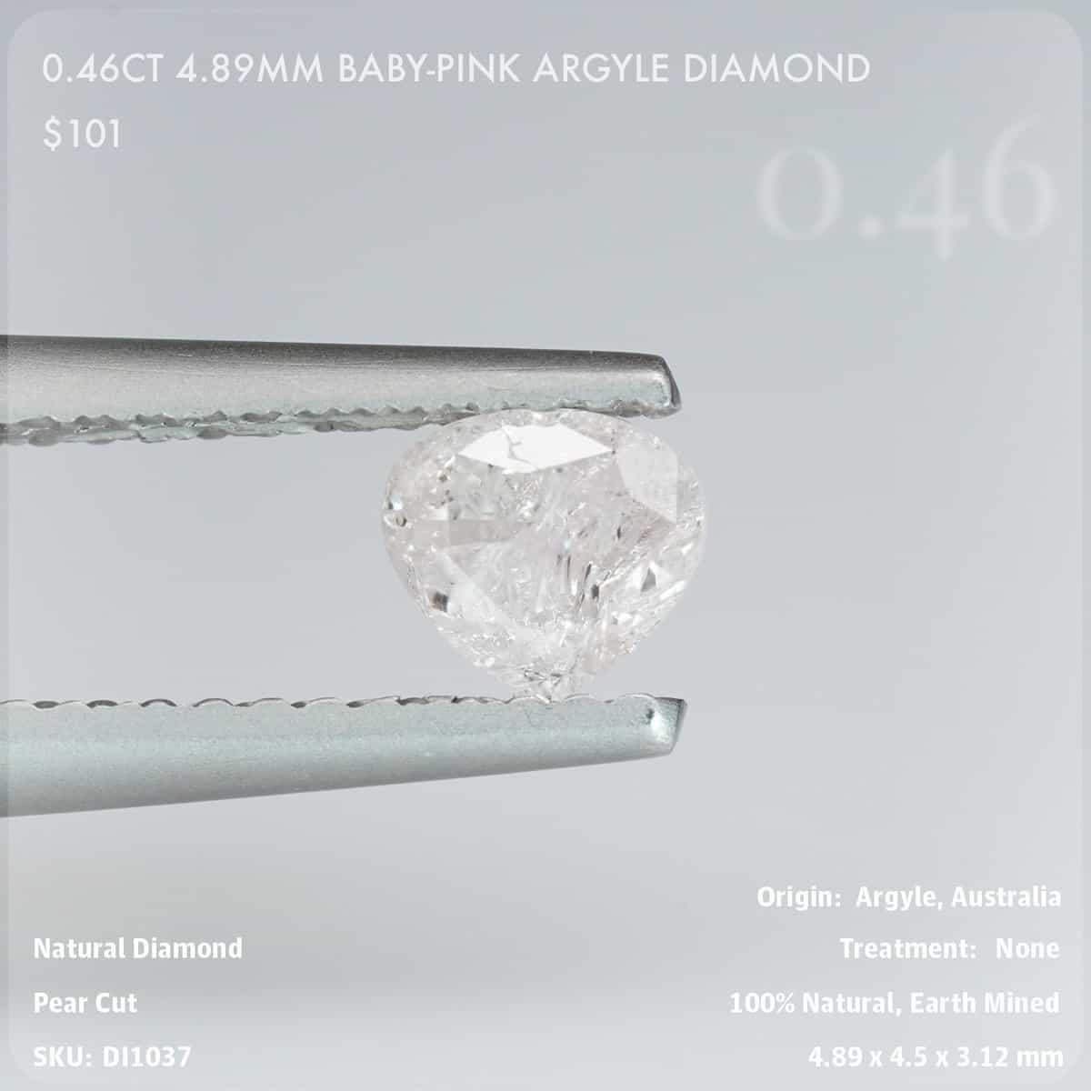 0.46CT 4.89mm Baby-Pink Argyle Diamond