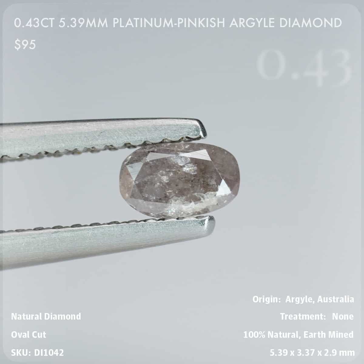 0.43CT 5.39mm Platinum-Pinkish Argyle Diamond