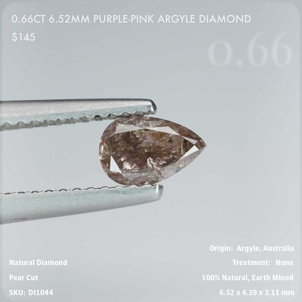 0.66CT 6.52mm Purple-Pink Argyle Diamond