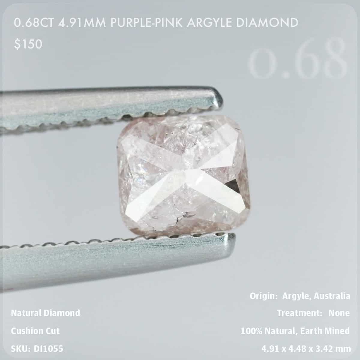 0.68CT 4.91mm Purple-Pink Argyle Diamond