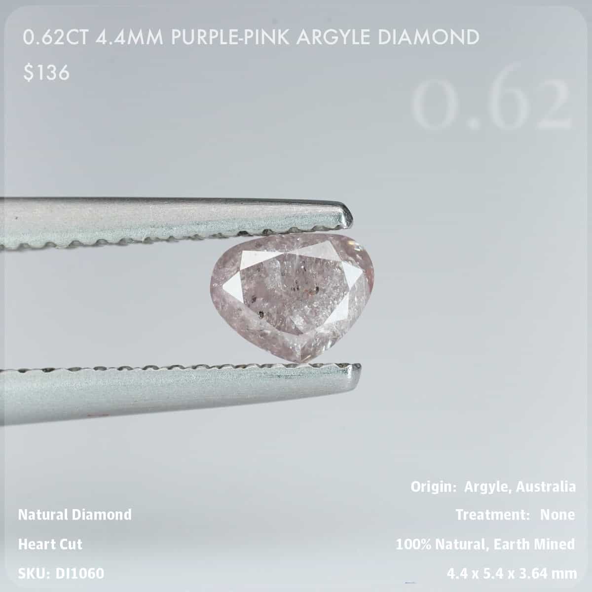 0.62CT 4.4mm Purple-Pink Argyle Diamond