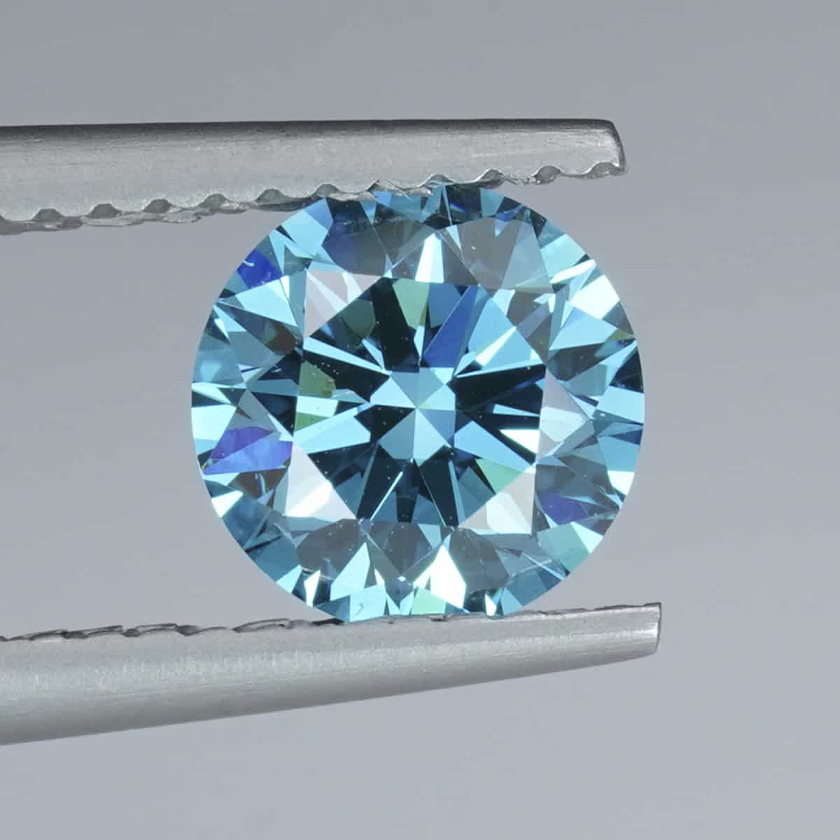 1.27CT Round Brilliant Cut Sky Blue Lab Diamond