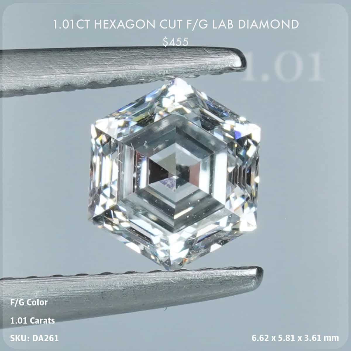 1.01CT Hexagon Cut F/G Lab Diamond