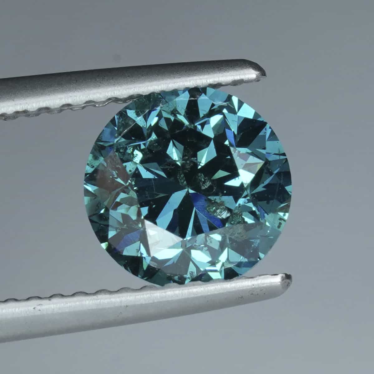 1.21CT Round Brilliant Cut Teal Blue Lab Diamond