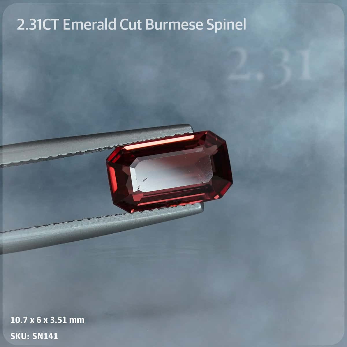 2.31CT Orange Emerald Cut Spinel