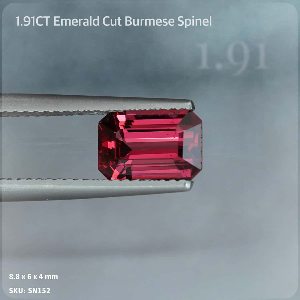 1.91CT Red Emerald Cut Spinel