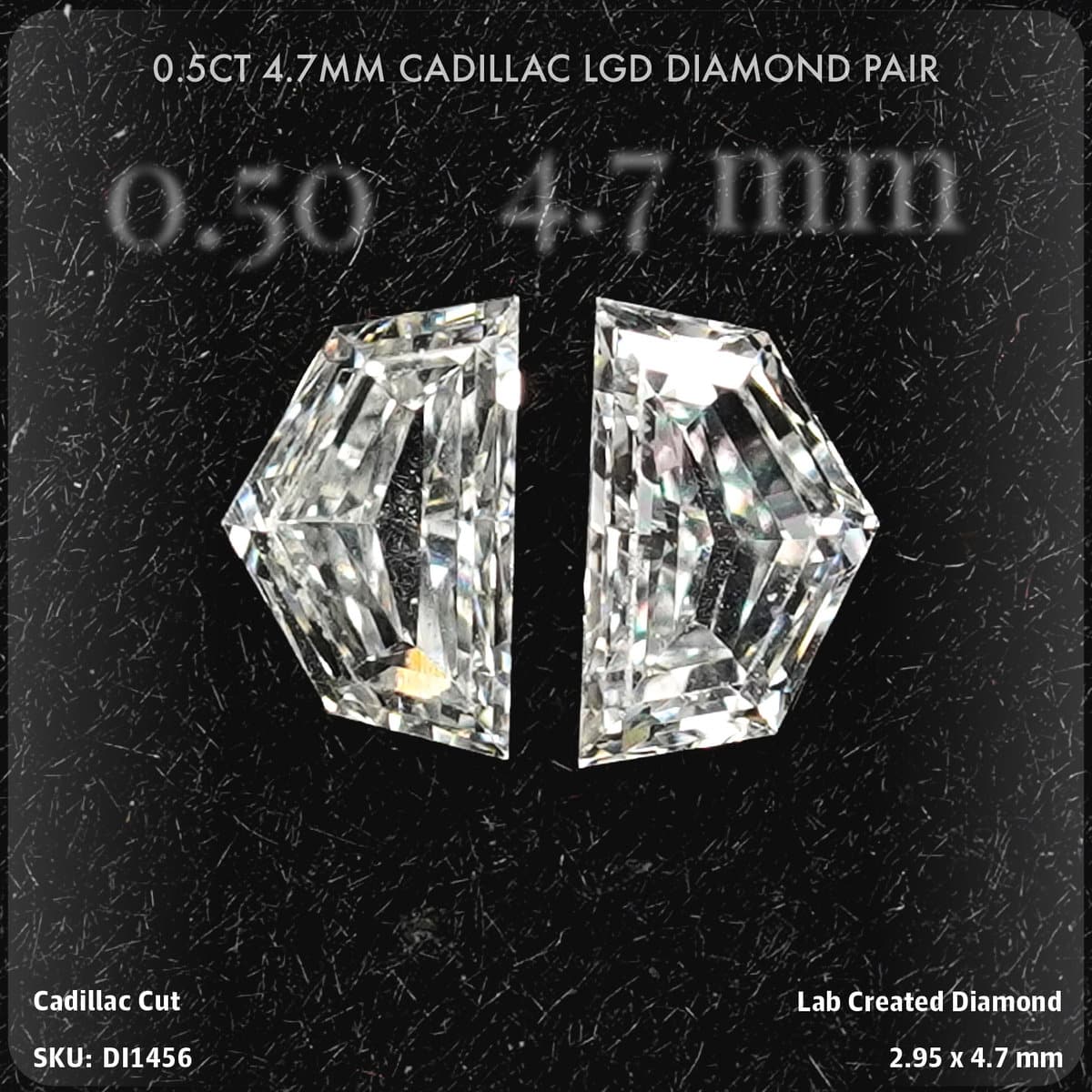 0.5CT 4.7mm Cadillac LGD Diamond Pair
