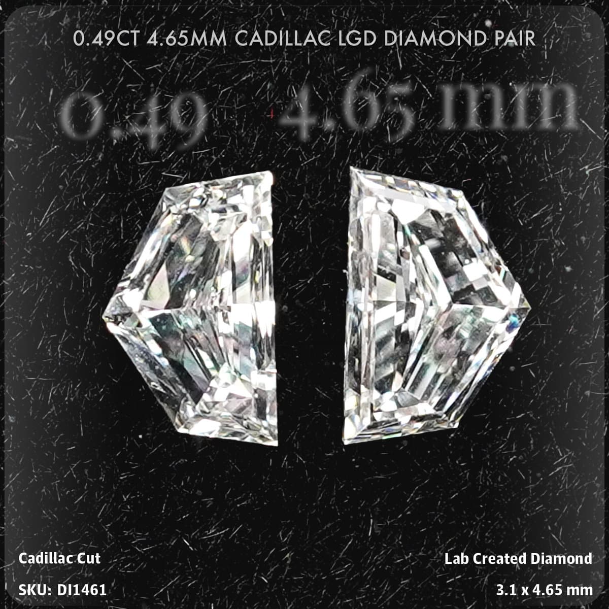 0.49CT 4.65mm Cadillac LGD Diamond Pair