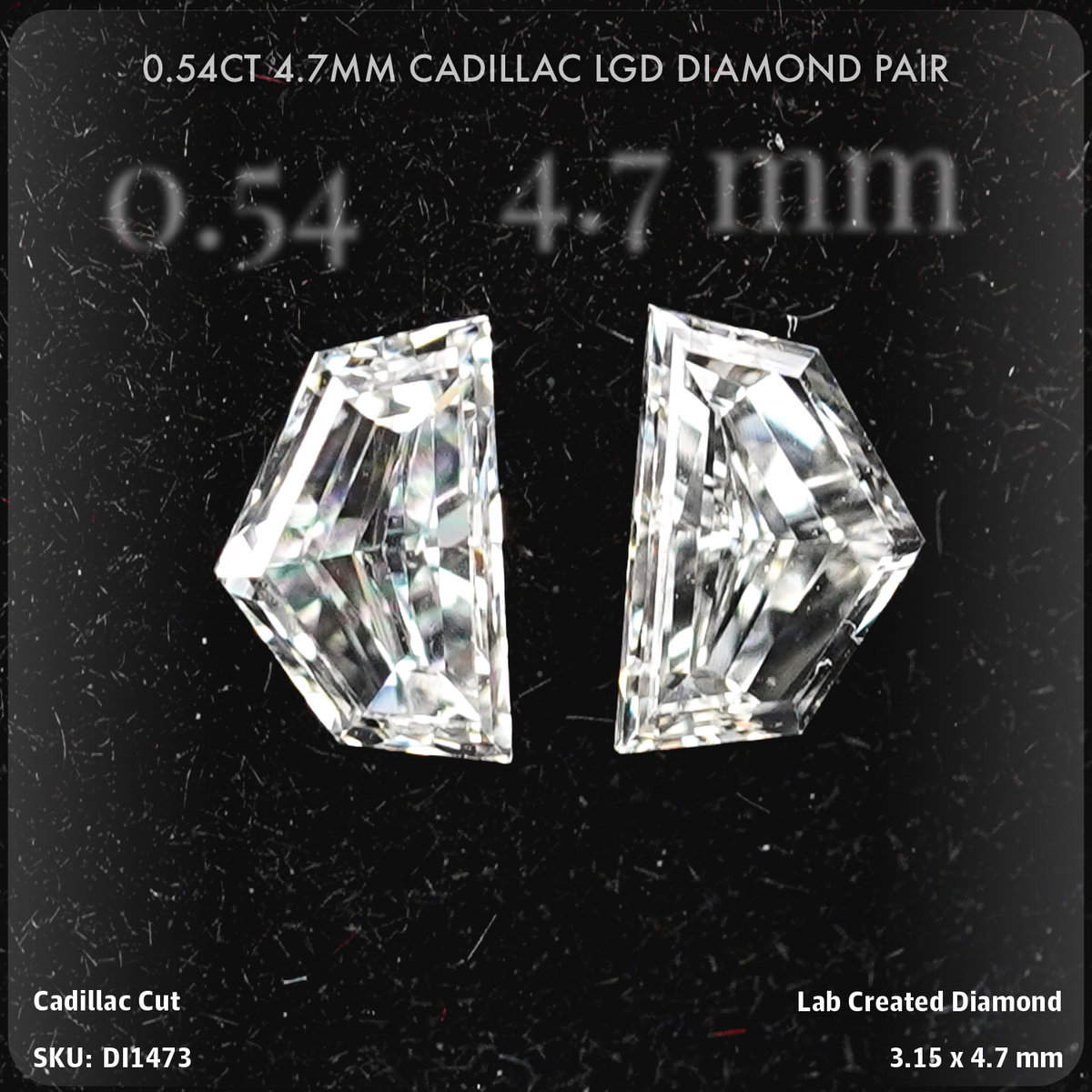 0.54CT 4.7mm Cadillac LGD Diamond Pair