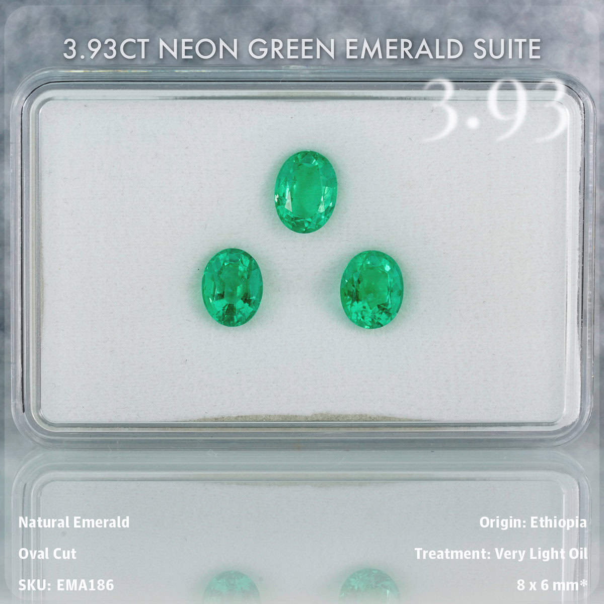 3.93CT Neon Green Emerald Suite