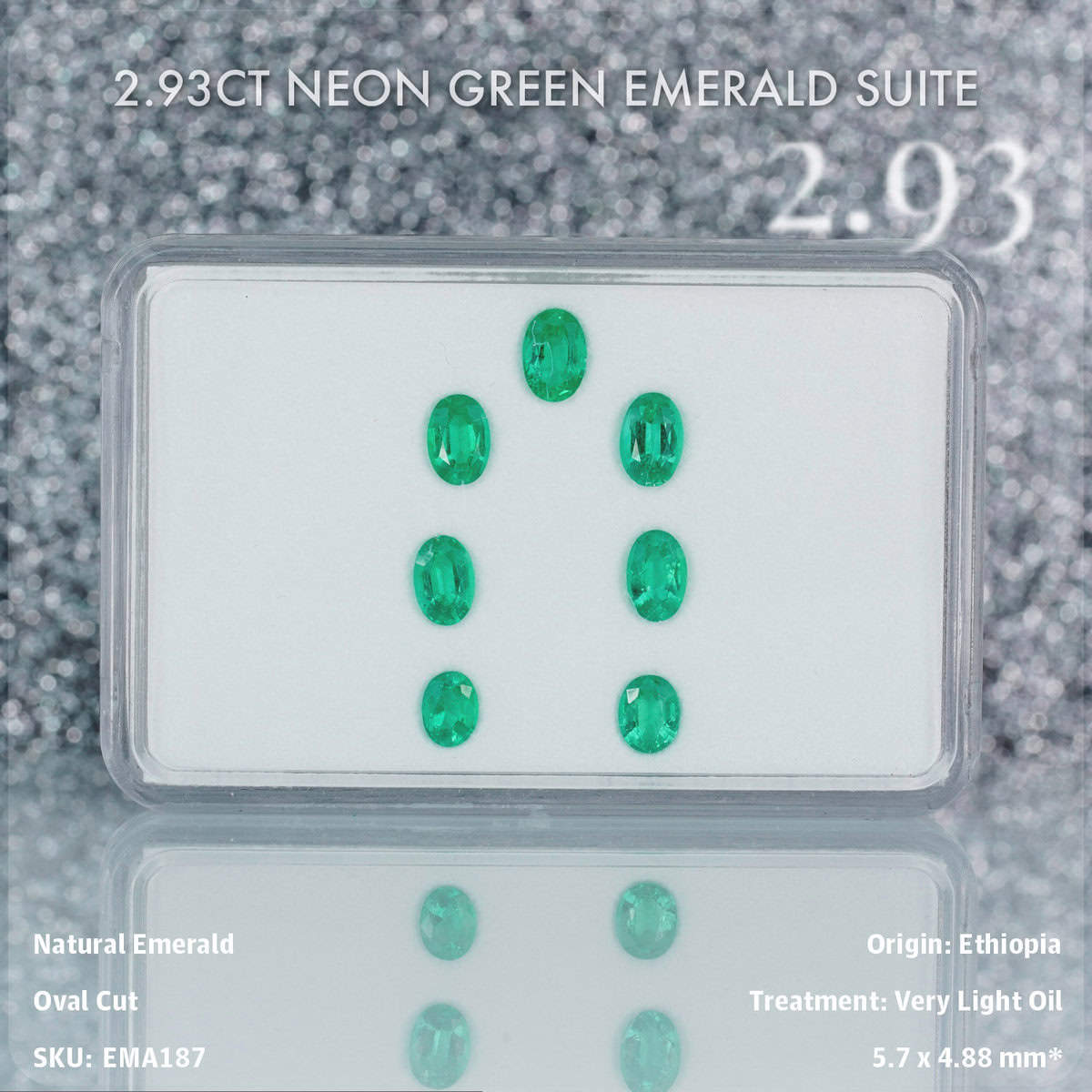 2.93CT Neon Green Emerald Suite