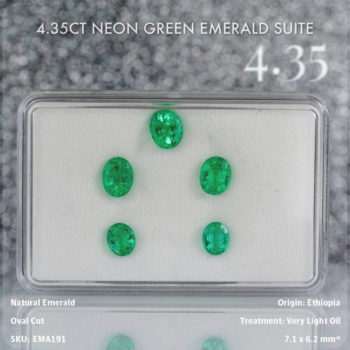 4.35CT Neon Green Emerald Suite