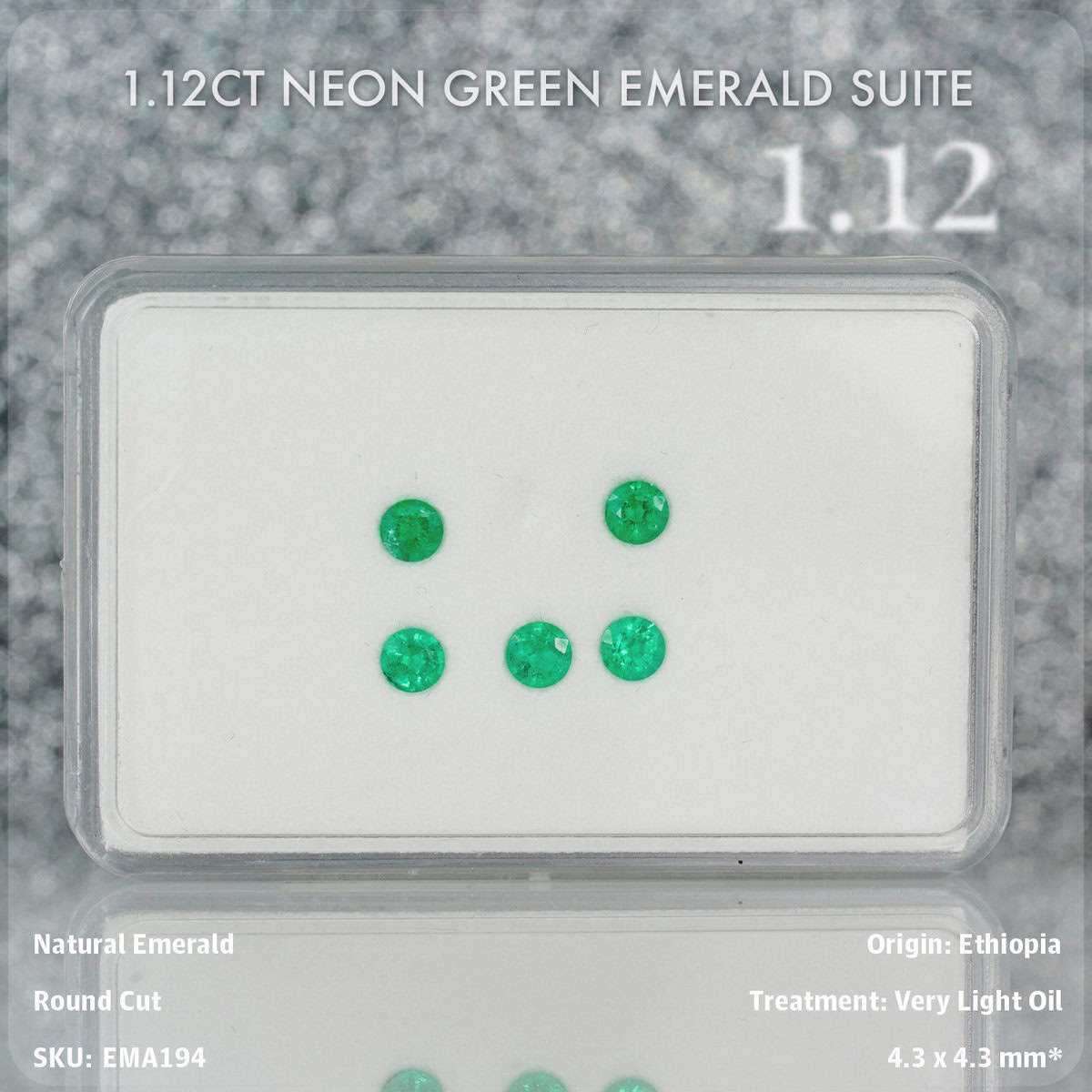 1.12CT Neon Green Emerald Suite