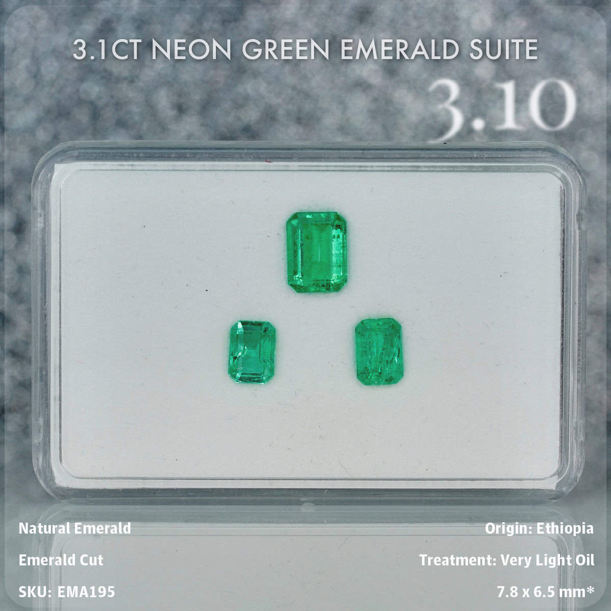 3.1CT Neon Green Emerald Suite