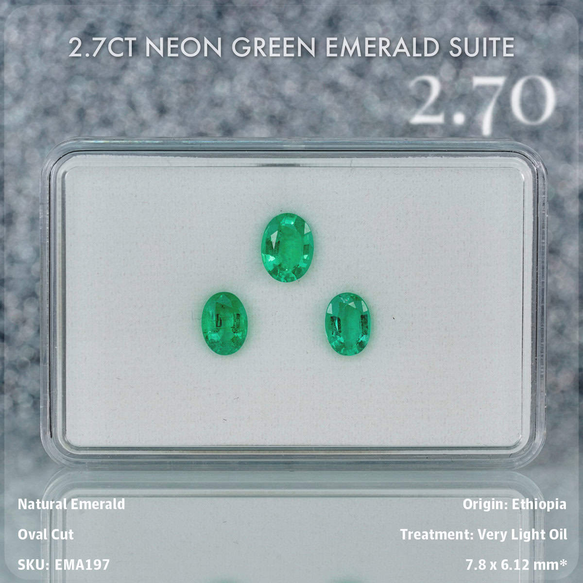 2.7CT Neon Green Emerald Suite