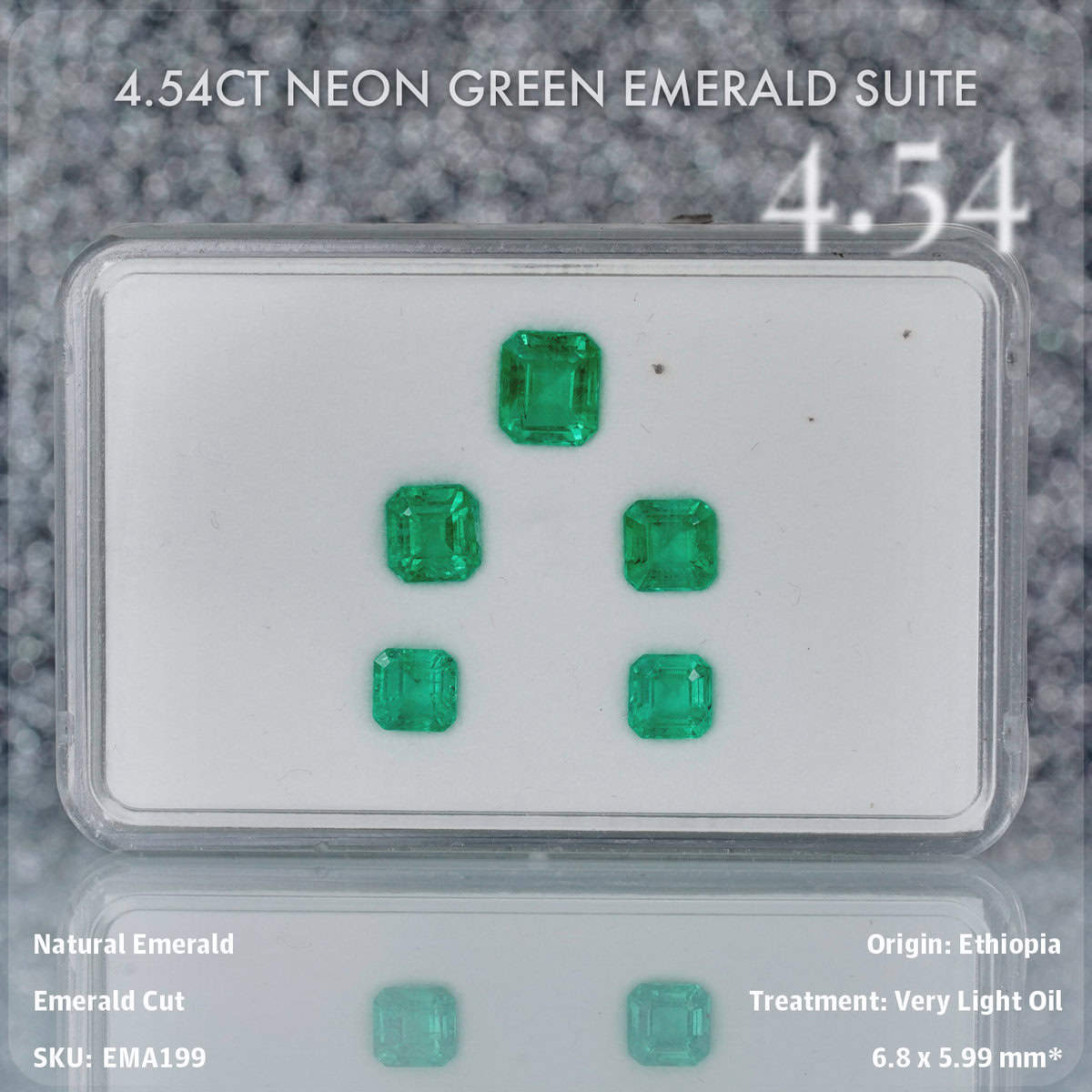 4.54CT Neon Green Emerald Suite