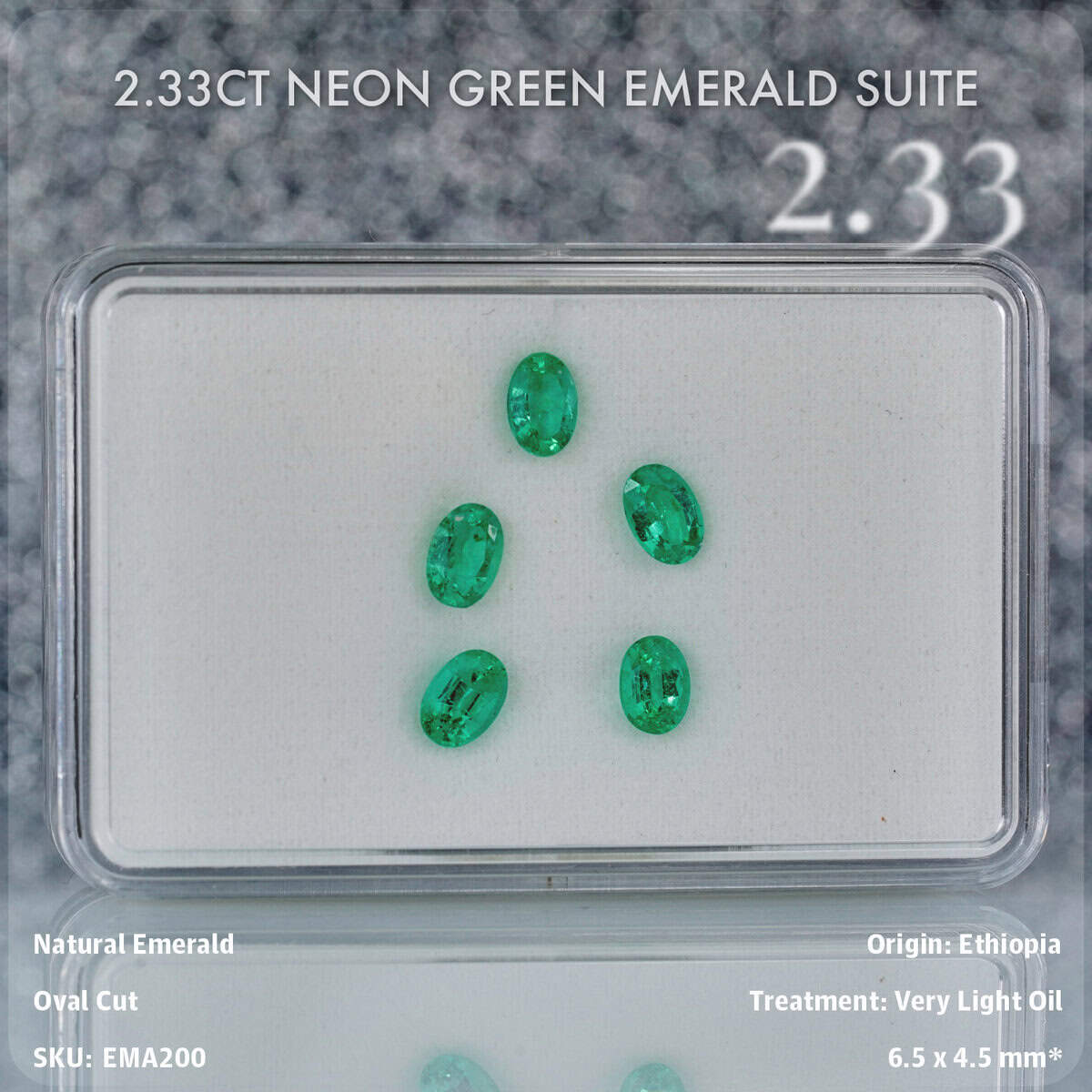 2.33CT Neon Green Emerald Suite