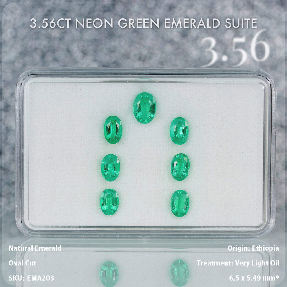 3.56CT Neon Green Emerald Suite