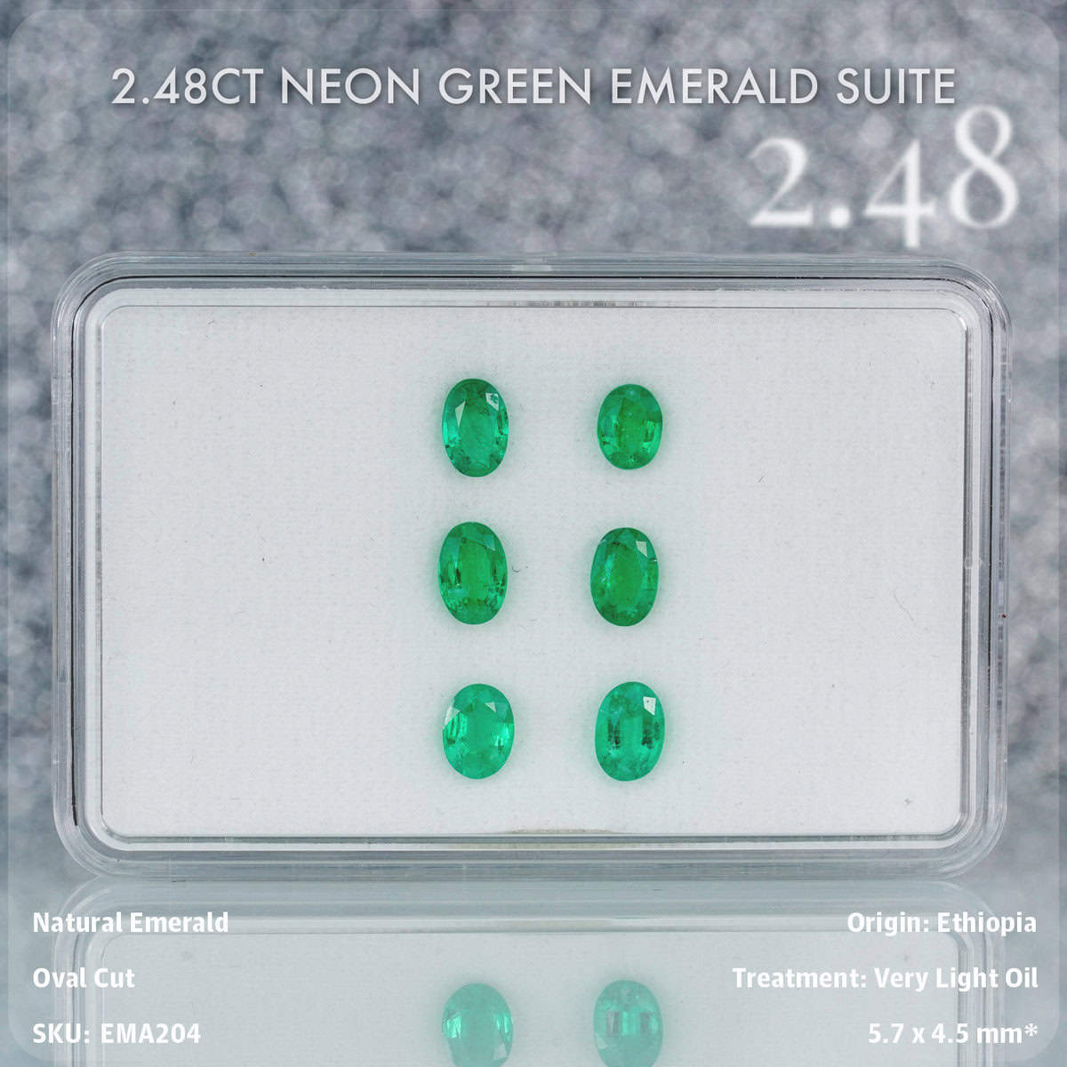2.48CT Neon Green Emerald Suite
