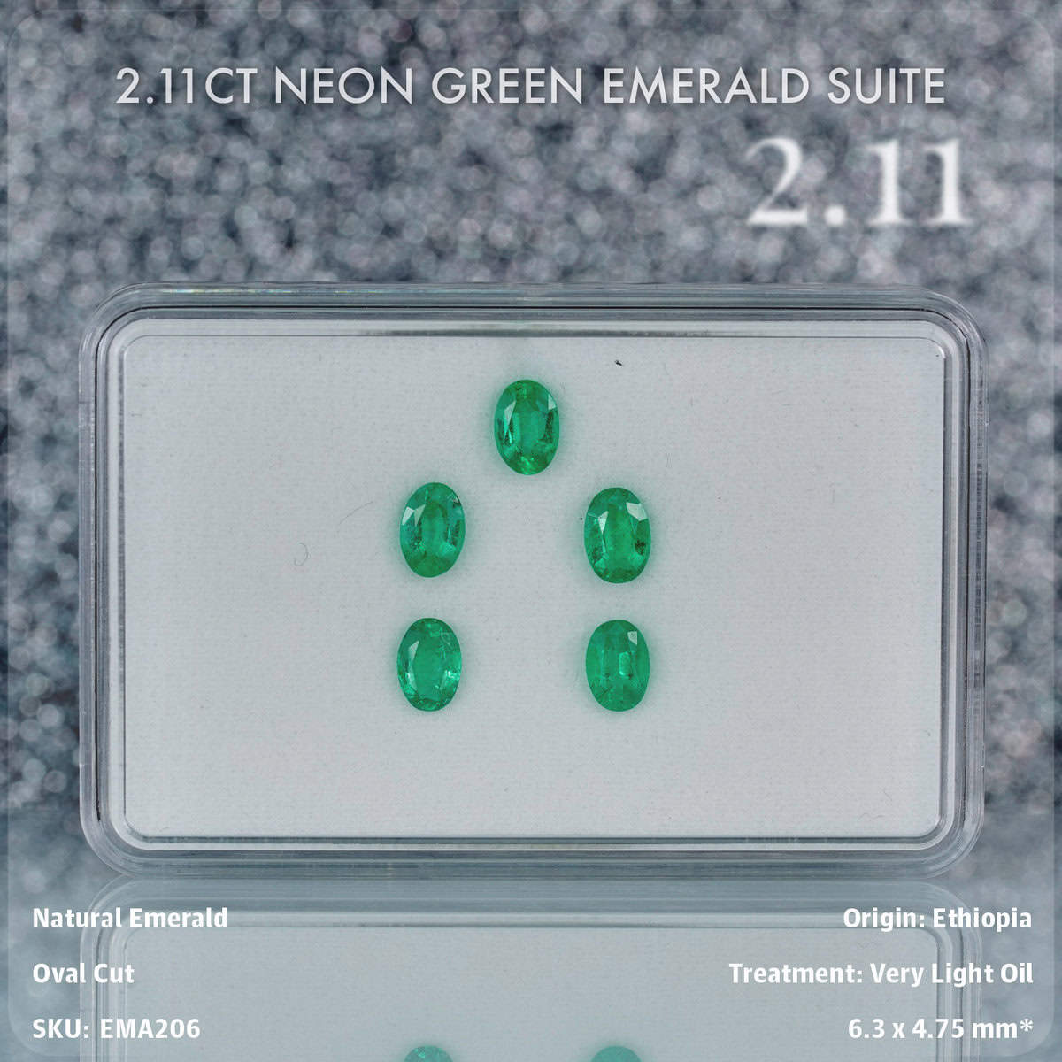 2.11CT Neon Green Emerald Suite