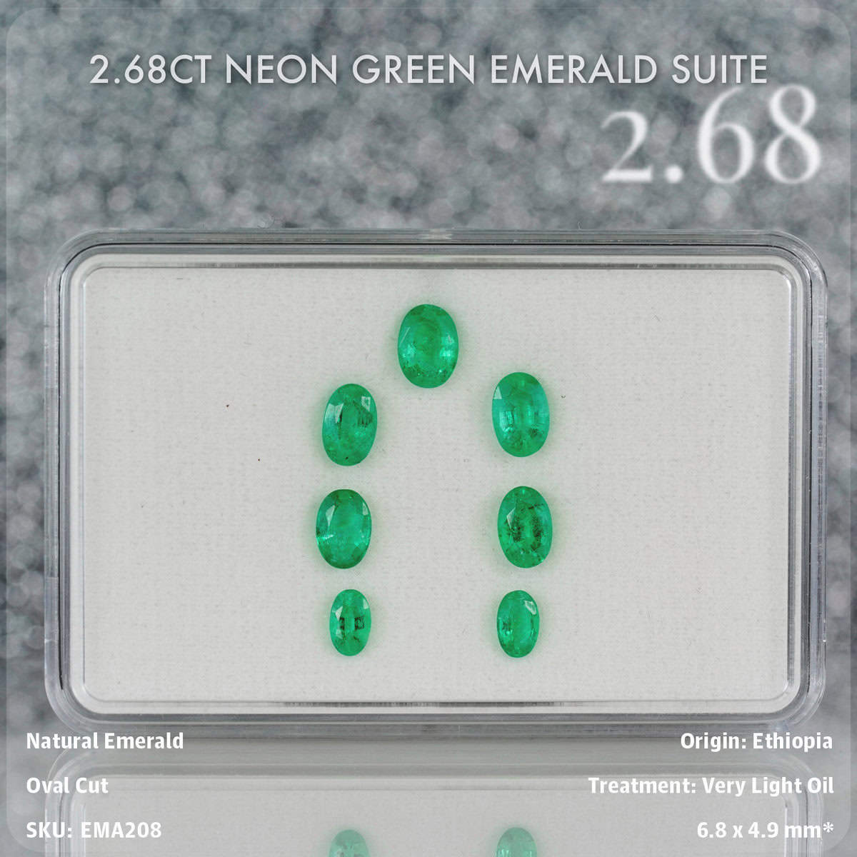 2.68CT Neon Green Emerald Suite