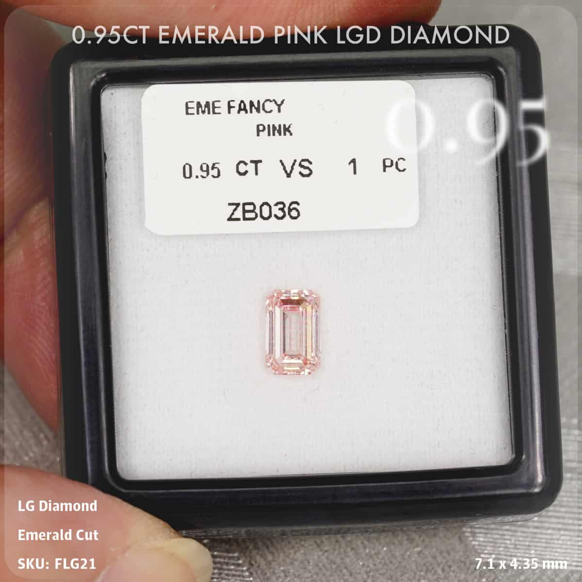0.95CT Emerald Pink LGD Diamond