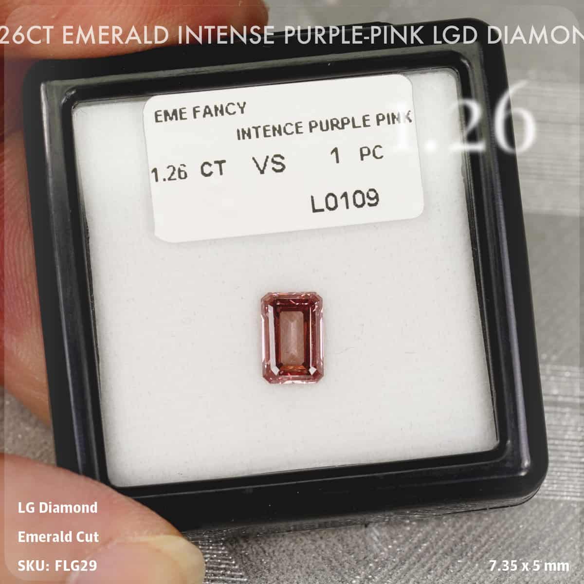 1.26CT Emerald Intense Purple-Pink LGD Diamond