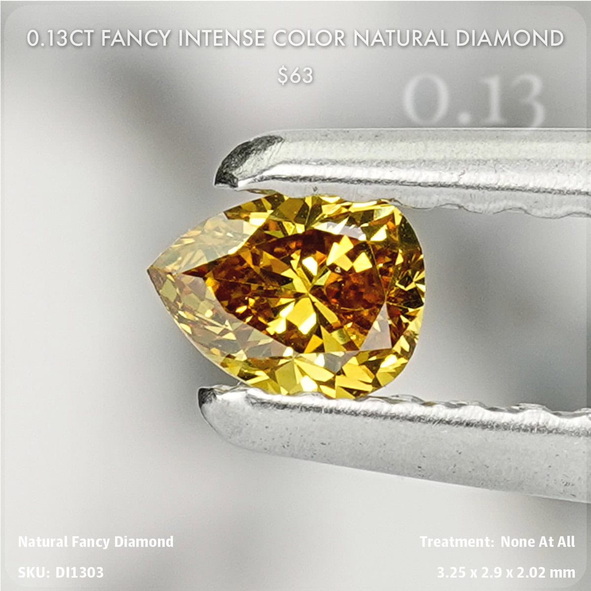 0.13CT Fancy Intense Color Natural Diamond