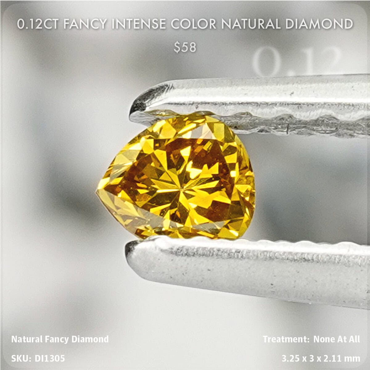 0.12CT Fancy Intense Color Natural Diamond