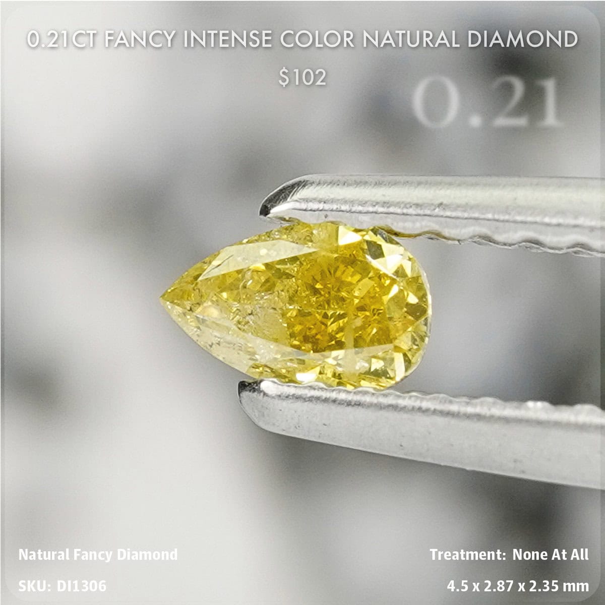 0.21CT Fancy Intense Color Natural Diamond