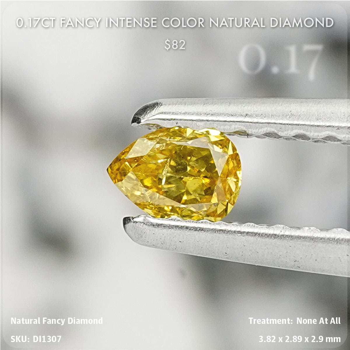0.17CT Fancy Intense Color Natural Diamond