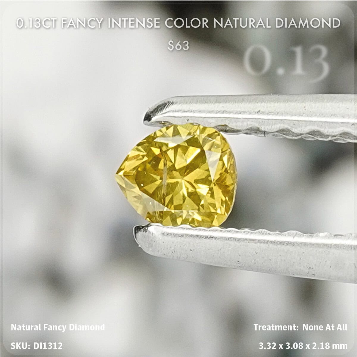 0.13CT Fancy Intense Color Natural Diamond