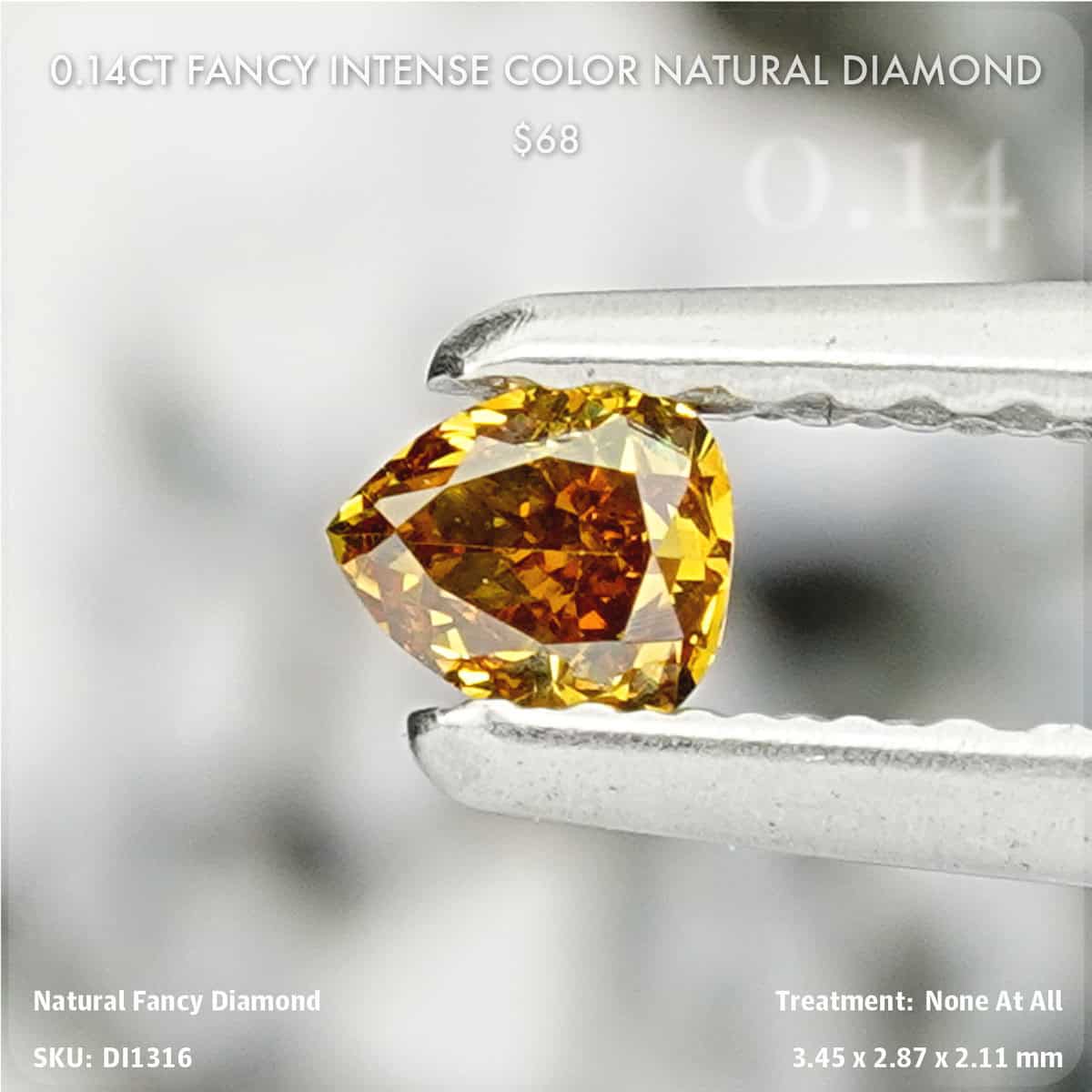 0.14CT Fancy Intense Color Natural Diamond