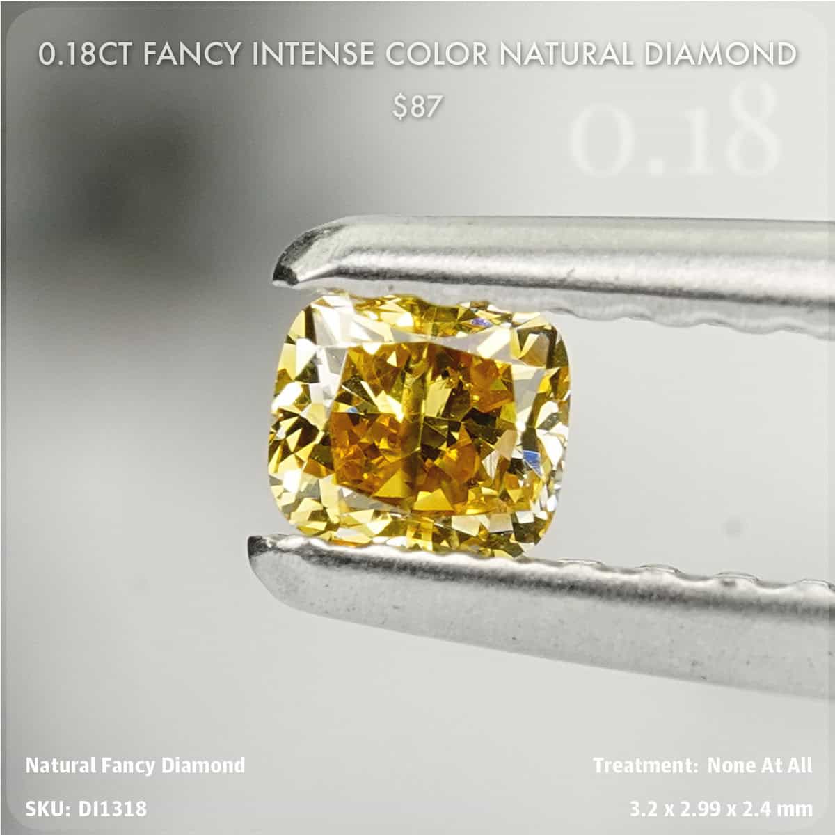 0.18CT Fancy Intense Color Natural Diamond