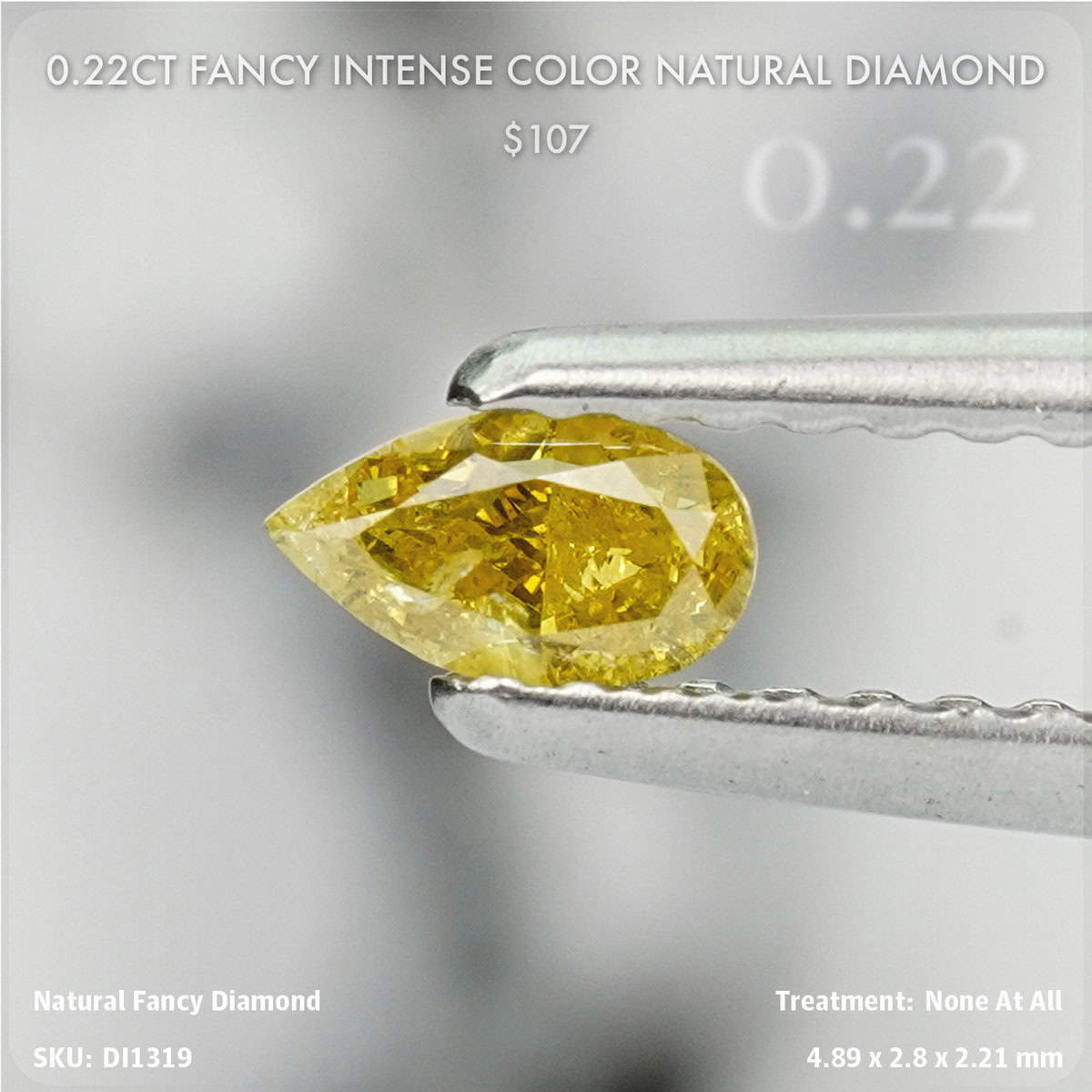 0.22CT Fancy Intense Color Natural Diamond
